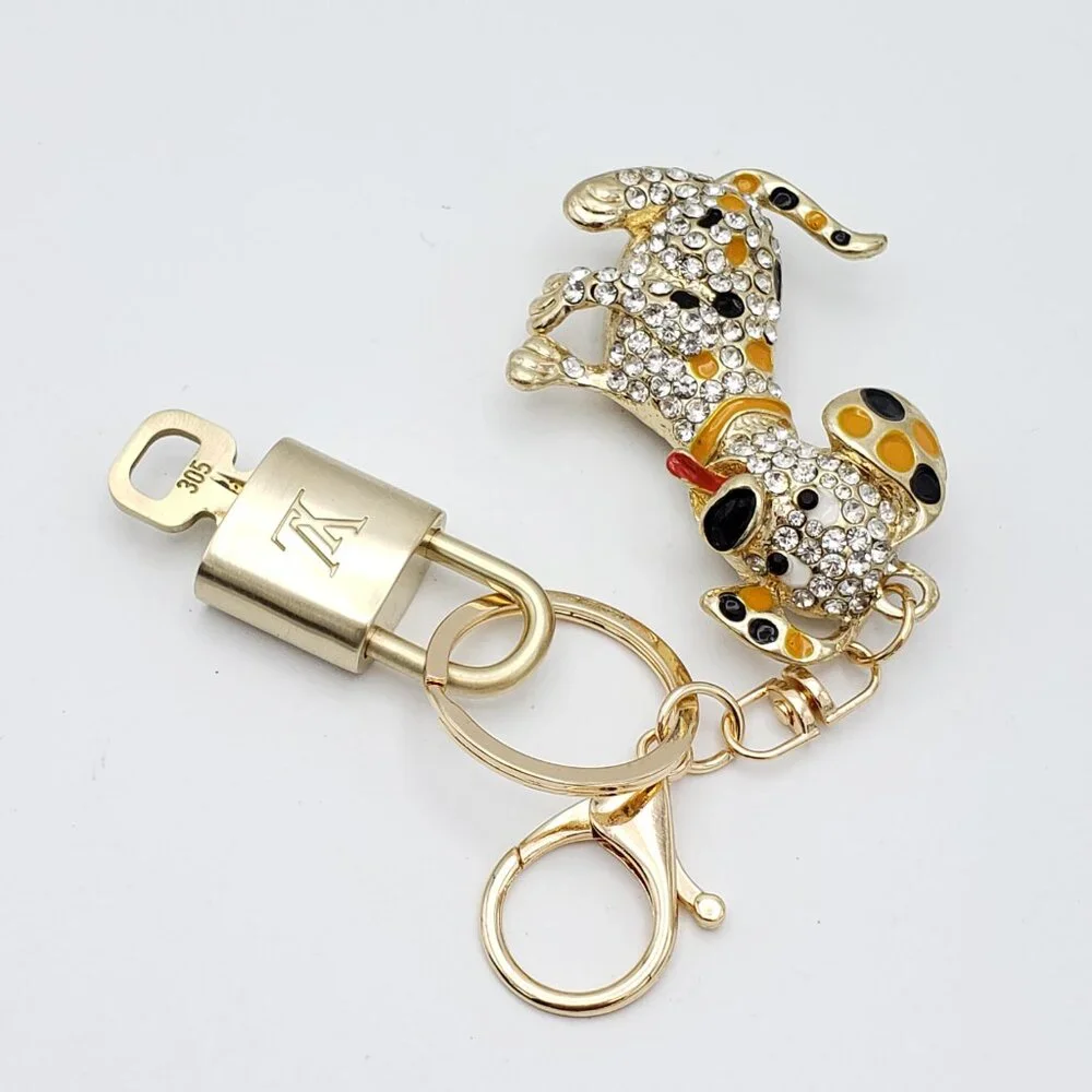 Louis Vuitton Gold Padlock 🔑 Authentic LV Unbranded Dog Keychain Bag Charm